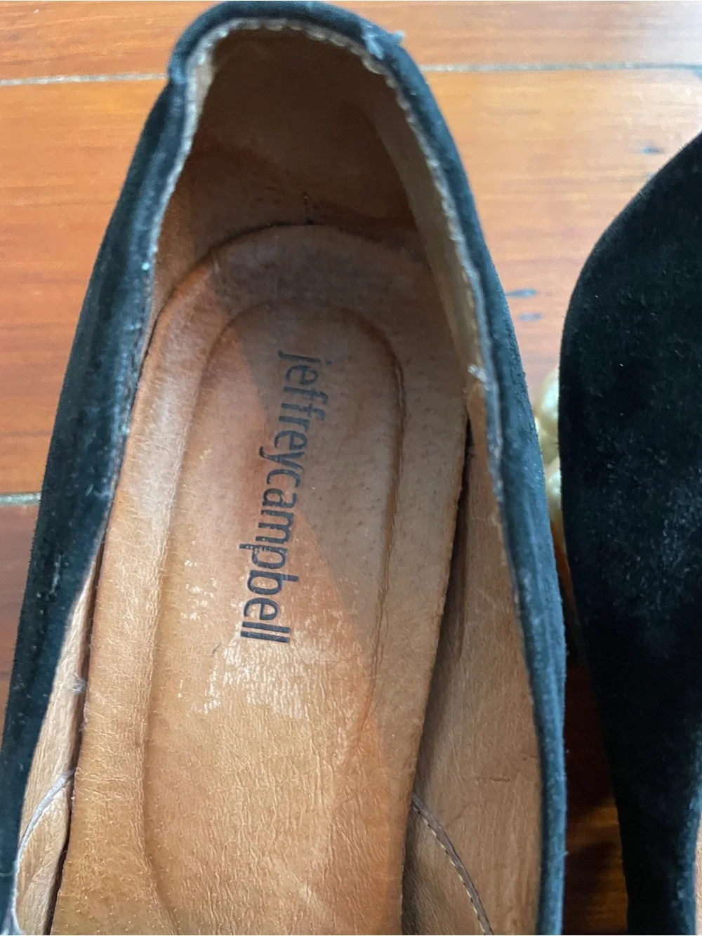 Jeffery Campbell Civil Black Suede Pearl Heel Loafers Women’s 8 ❤️🎀